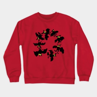 the circle of funky Bats! - happy disco Halloween!!! Crewneck Sweatshirt